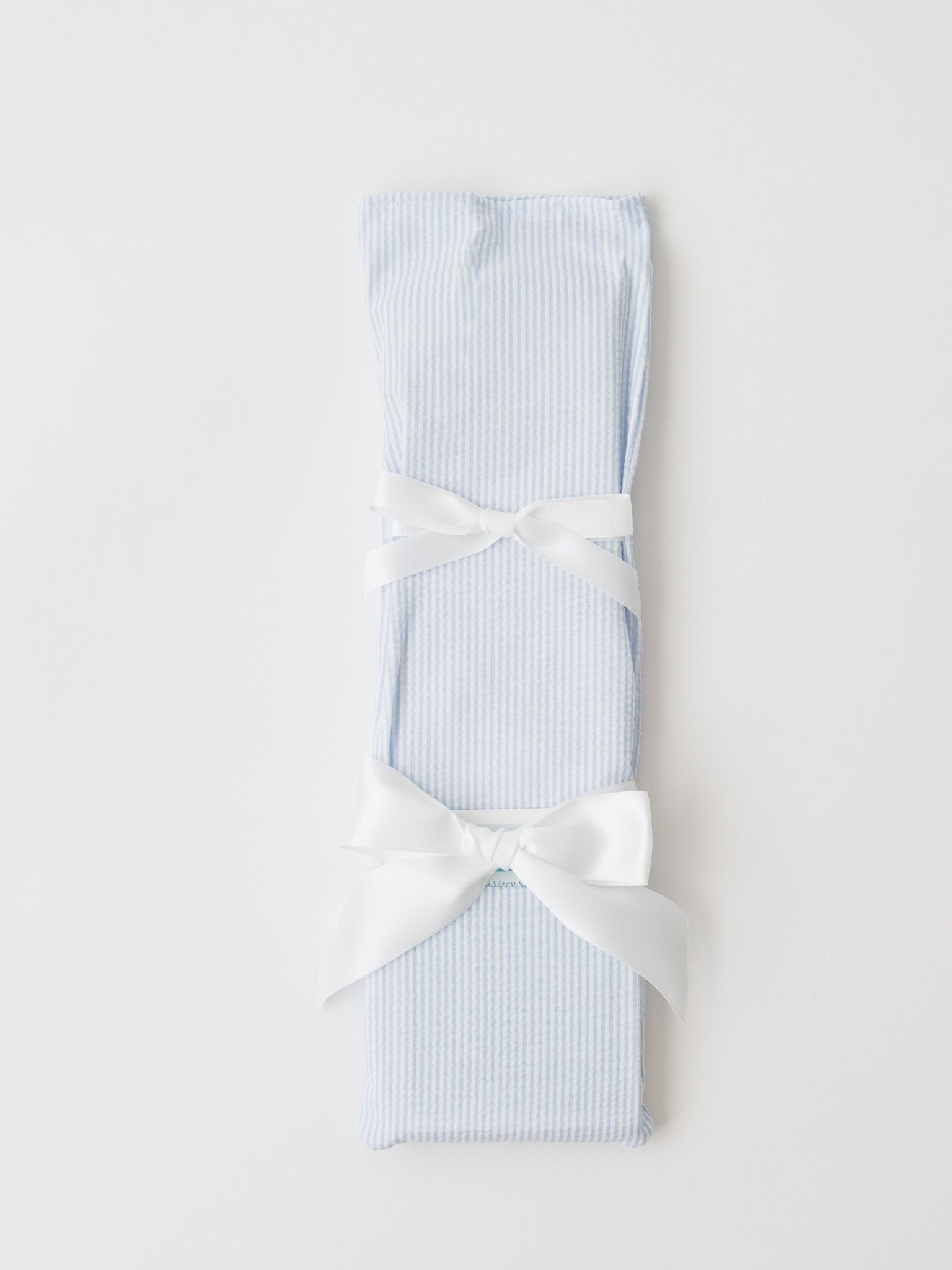 Blue Seersucker with White Ribbon Cake Knife - Birthday cake knife