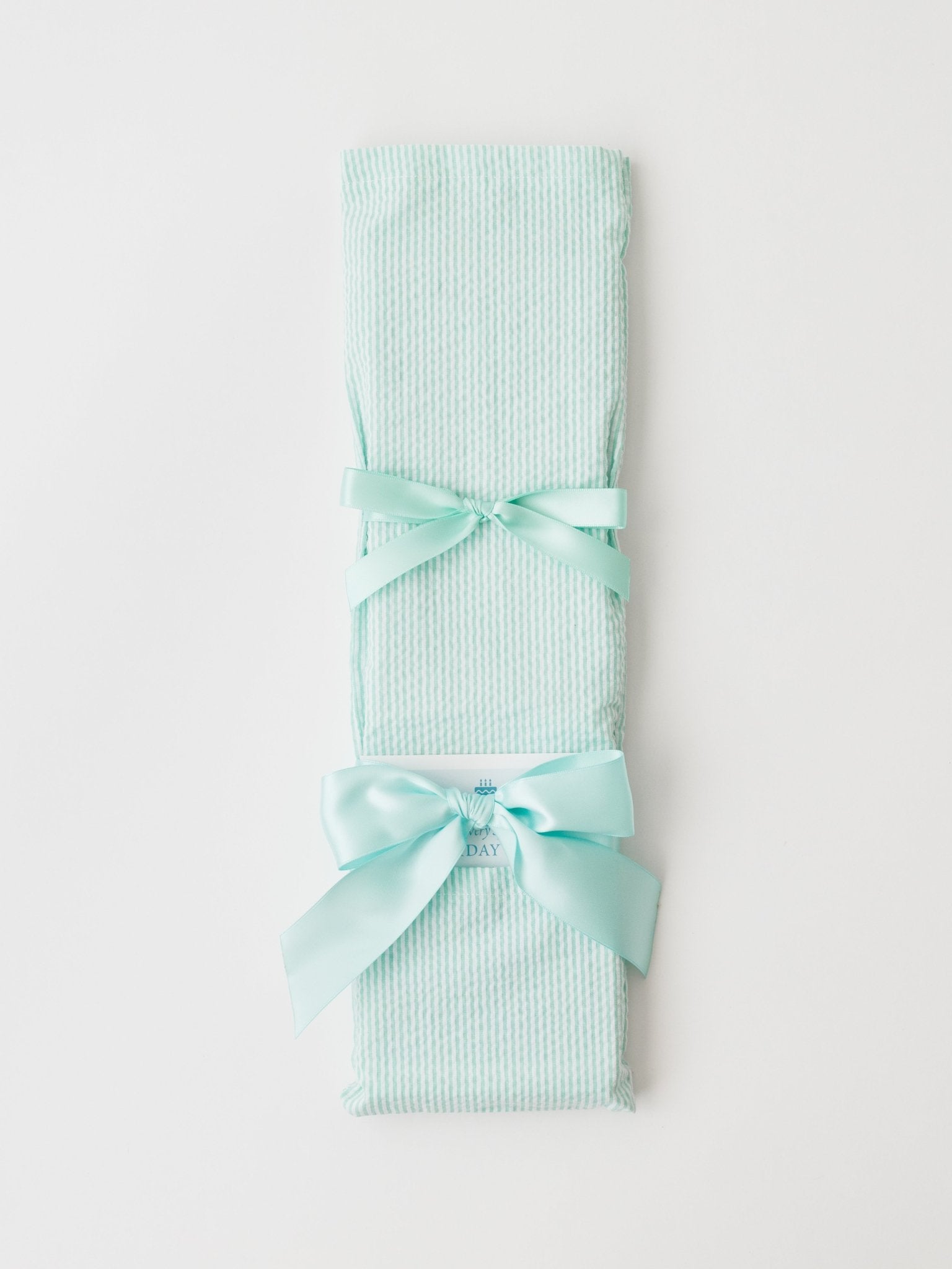 Mint Seersucker with Mint Ribbon Cake Knife - Birthday cake knife